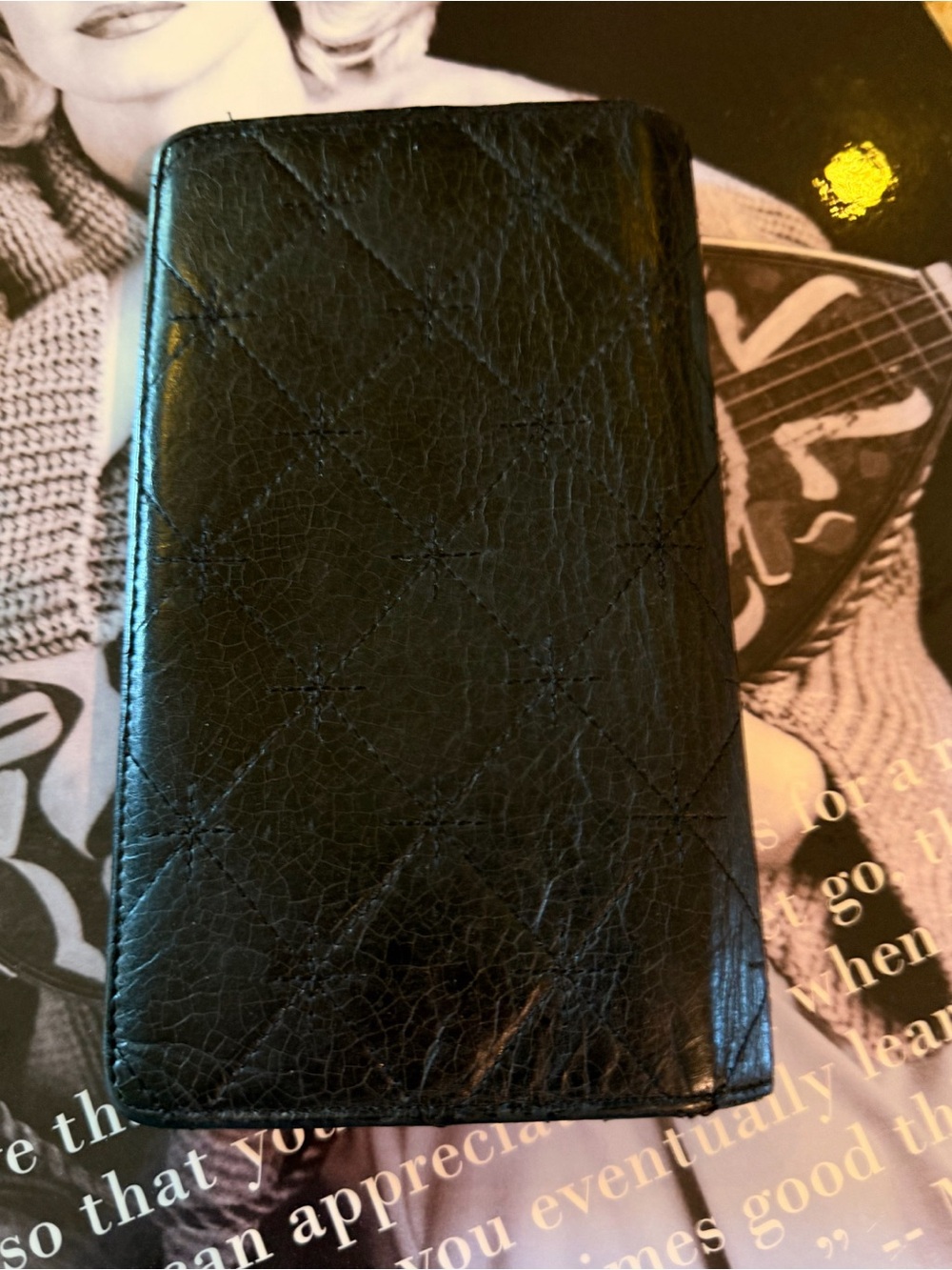 Chanel Vintage Black Checkbook Lambskin Long Wallet - Picture 4 of 12